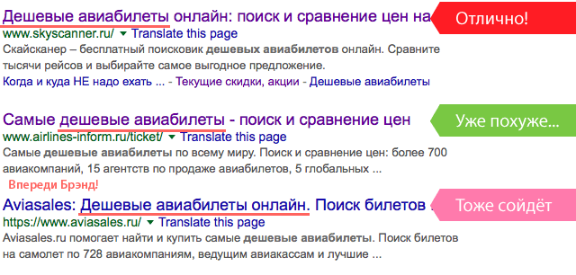 Основные правила оптимизации тайтла