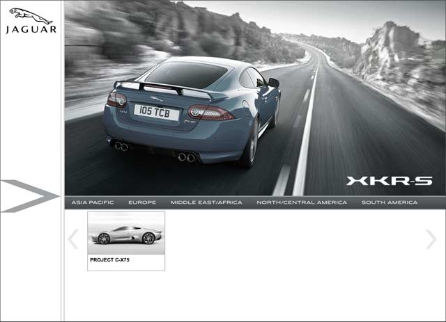 Jaguar USA - пример микросайта